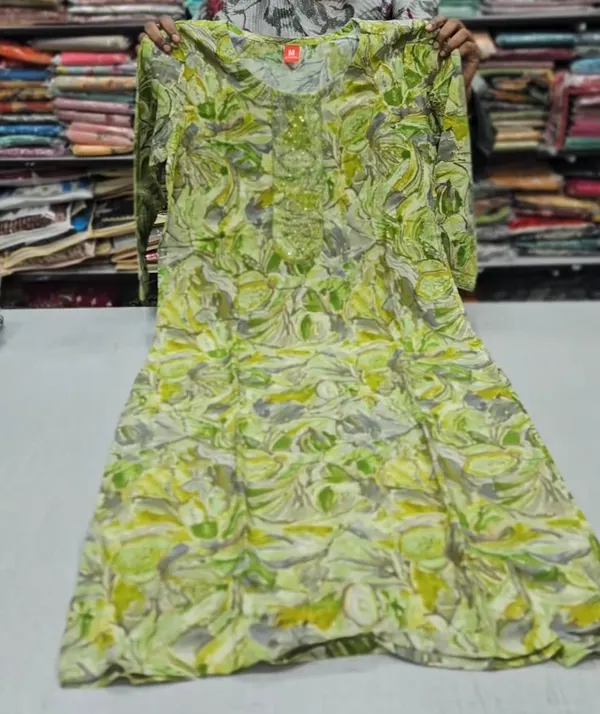 Premium Liva Certified Rayon Embroidery Straight Kurti with Side Cut | SD33